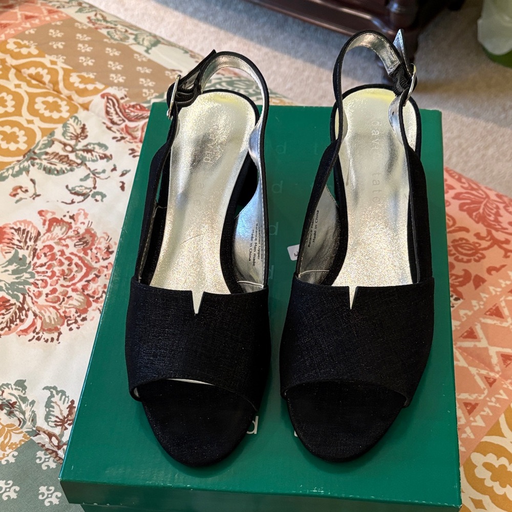 David Tate Black Slingback Women's Shoes